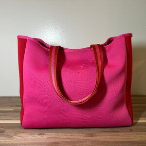 Summersalt Pink and Red Tote Bag with Minimalist Design